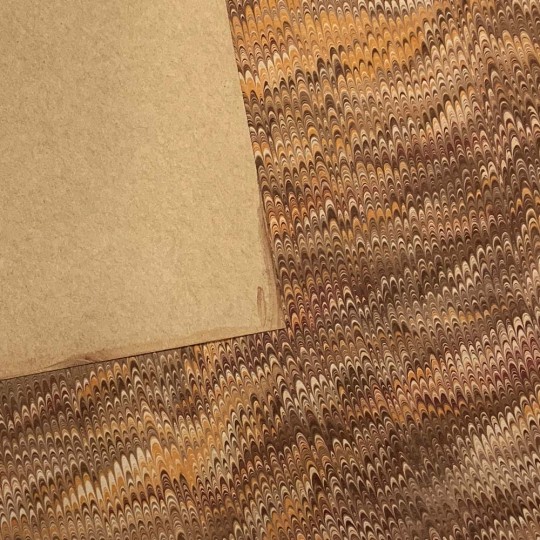 Hand Marbled Paper Petite Combed Pattern in Browns ~ Berretti Marbled Arts